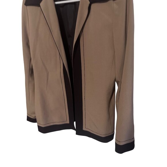 Melissa Collection vintage tan and brown exposed stitching jacket size 8 - Picture 5 of 6